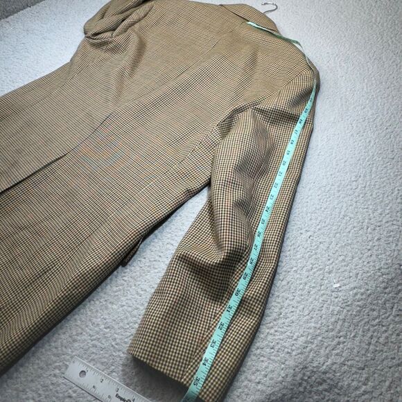 Brooks Brothers Sport Coat Men 44 Long Beige Madison 1818 Houndstooth Blazer - Picture 13 of 16